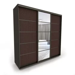 Черный шкаф-купе Акцент-Квадро КВ 2400х600 Венге/Бронза