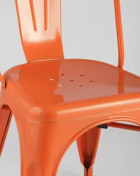 Стул TOLIX с высокой спинкой Оранжевый глянцевый