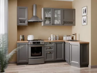 Шкаф кухонный 450 Амели-3 ЛД 299.330.000.027 Белый Оникс серый