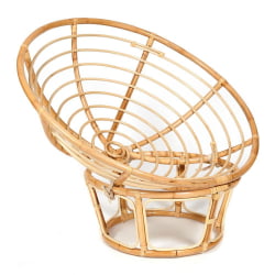 Кресло PAPASAN ECO/ПАПАСАН ЭКО P115-1/SP STD /c подушкой, ремешками/ диаметр подушки 125 см, 115x101x92 см, Natural (натуральный), флок Олива, 23