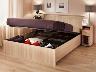 Двуспальная кровать с подъёмным механизмом Sherlock 42.2 Дуб Сонома (спальня)