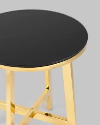 Журнальный стол АЛЬБА 50x50 Золото (стекло черное)