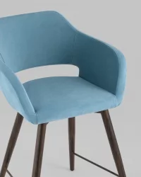 Стул полубарный Саймон ПЛ велюр Пыльно-голубой