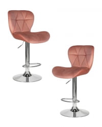 Стул барный ДОБРИН БАРНИ (пудрово-розовый велюр (МДЖ9-32)) 2 шт / DOBRIN BARNY (MJ9-32))