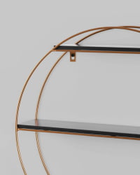 Полка Luna золотая Черный мрамор