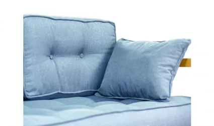 Диван для балкона двухместный DEmoku Д-2 небесно-голубой_натуральный