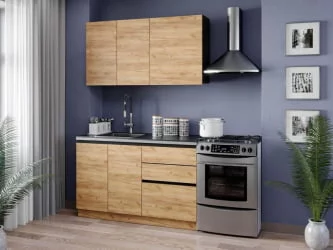 Кухня 2000 Шервуд №3 Черный Дуб золотой