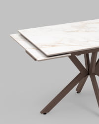 Стол раскладной Мармер 120-180*80*76 см керамика капучино / Marmer