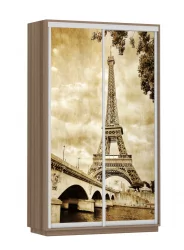 Шкаф-купе двухдверный Экспресс Дуо 1200х2400h Париж/Ясень шимо тёмный (копия 187794)