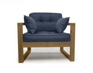 Диван для балкона одноместный DEmoku Д-1 небесно-голубой_холодный серый