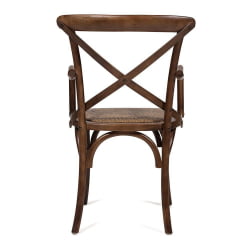 Стул с подлокотниками CROSS (mod.CB2008) дерево береза, 91х55х52см, Темный Орех (№5)