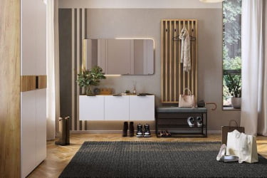 Антресоль Бери MPR-026 Дуб крафт золотой/белое дерево