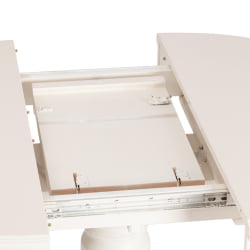 Стол STEFANO круглый бук, мдф, D90+30x77см, Ivory white