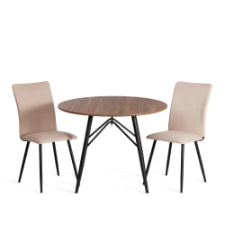 Стул обеденный La Rousse NEW, велюр, бежевый/черный, 7, 45x55x93 см