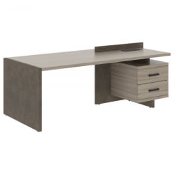 Стол руководителя правый WOOD&STONE СФ-531302 Дрифтвуд Бетон Чикаго темный