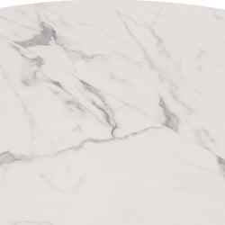 Стол MANZANA ЛДСП/HPL/металл, 100 х 100+30 х 75 см, Мрамор светлый/белый