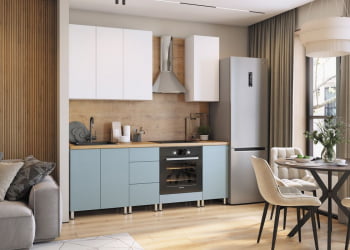 Кухня Деми 2,2 м, белый/белый снег/грин-грей/дуб бунратти №100Ш