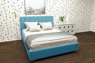 Кровать 160 на 200 Терра с подъемным механизмом Цвет фасада: Бирюзовый; Материал фасада: Металл/Велюр; Спальное место: 1600х2000 мм