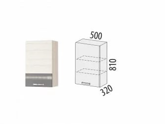 Шкаф кухонный (лев/прав) Графит 74.10 Сосна Астрид /Ваниль/Графит