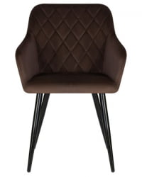 Стул обеденный ДОБРИН РОБЕРТ (черные матовые ножки, велюр В108-76 Горький шоколад) 2 шт / DOBRIN ROBERT V108-76