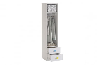 Шкаф комбинированный (с ящ. 1-створчатый) Чудо MDW-02 Белый рамух