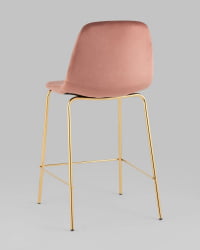 Стул полубарный Валенсия SN велюр Розовый золотые ножки