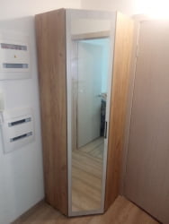 Шкаф угловой с зеркалом Пайн ПП 7 Дуб Ривьера Бетон Пайн