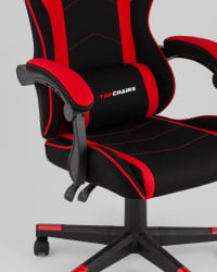 Кресло спортивное TopChairs Shadow ткань черно-красный