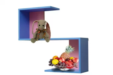 Полка навесная №2 Синий/Ярко-розовый