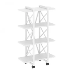Стеллаж на колесных опорах - 4 полки LOFT  VR.L-MST.K-4.4V Металл белый Белый Бриллиант
