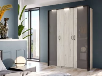 Шкаф четырехстворчатый Техно 12 Дуб Крафт белый