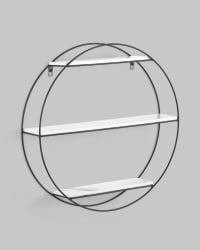 Полка Luna черная Белый мрамор