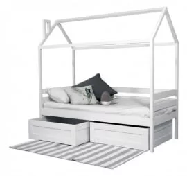 Кровать-домик RooRoom кд-11С c ящиками Серый