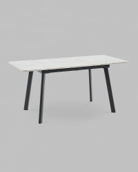 Стол Бату нев 120-160/80/76 азул оникс подстолье металл черный / Batu new