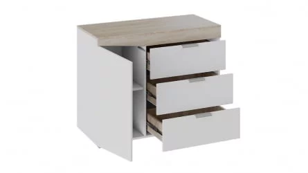 Комод тип 1 Дуб Сонома/Белый Ясень