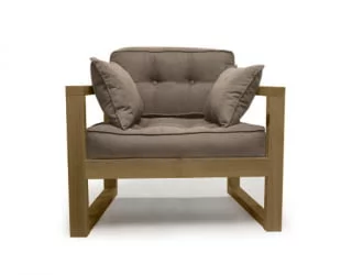 Диван для балкона одноместный DEmoku Д-1 бежевый_холодный серый