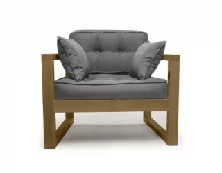 Диван для балкона одноместный DEmoku Д-1 серебристо-серый_холодный серый