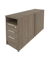 Тумба приставная двойная Metal System Б.ТП-2 Вяз/Серый