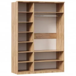 Шкаф трехстворчатый с зеркалом Фиджи 003 Дуб Золотой Белый