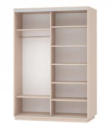 Шкаф-купе двухдверный Экспресс Дуо Комби 1600х2200х Белый снег / 1600х2200h