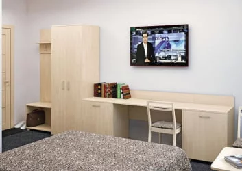 Стол (узкий) с тумбой и бортиком (левый) LIGHT С-СТУ-120 Л Акация Лорка