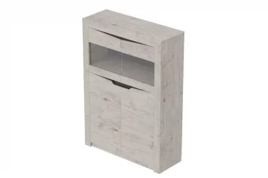 Шкаф двухдверный со стеклом Соренто 12 Дуб бонифаций