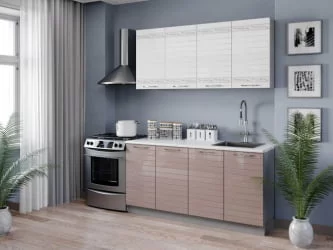 Кухонный гарнитур 2200 Анастасия №3 Белый Капучино