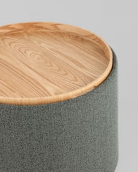 Пуф с ящиком Хюгге L букле темно-серый