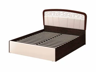 Кровать с подъемным механизмом 160*200 Катрин 92.21 Дуб венге Белый песок Санчо крем