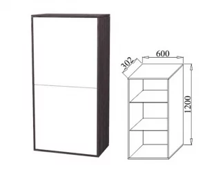 Шкаф навесной Куб К05 Белый софт Ясень черный