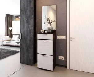 Зеркало в прихожую Ясень шимо темный/Ясень шимо светлый