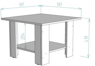 Стол журнальный TC2 419х597х597 Белый