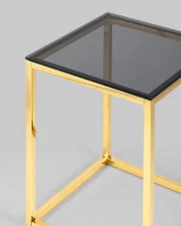 Журнальный стол ТАУН 40x40 Золото (стекло smoke)