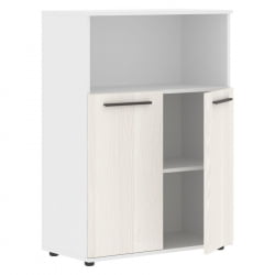 Шкаф с глухими малыми дверьми ЕДИС ЕМCС 85.3 Ясень Траун Мокко Белый / EDIS EMCS